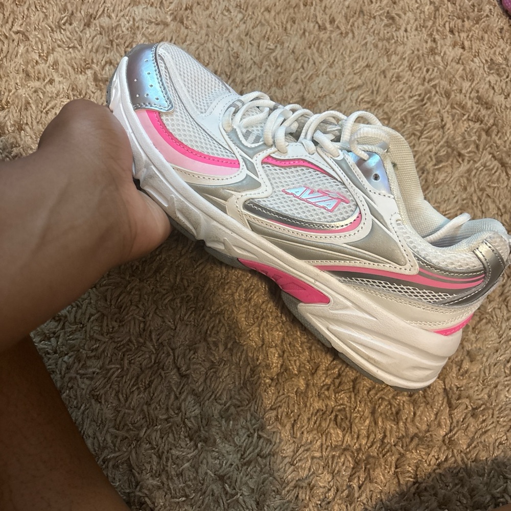 Avia White and Pink Retro-Inspired Sneakers